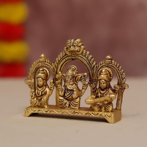 brass small ganesha laxmi saraswati pair