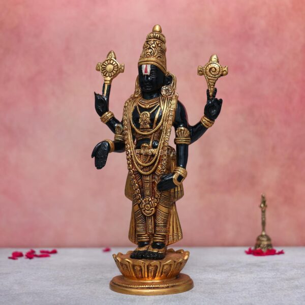 Brass black colour lord tirupati balaji/venkateshwar height 13.5 inch