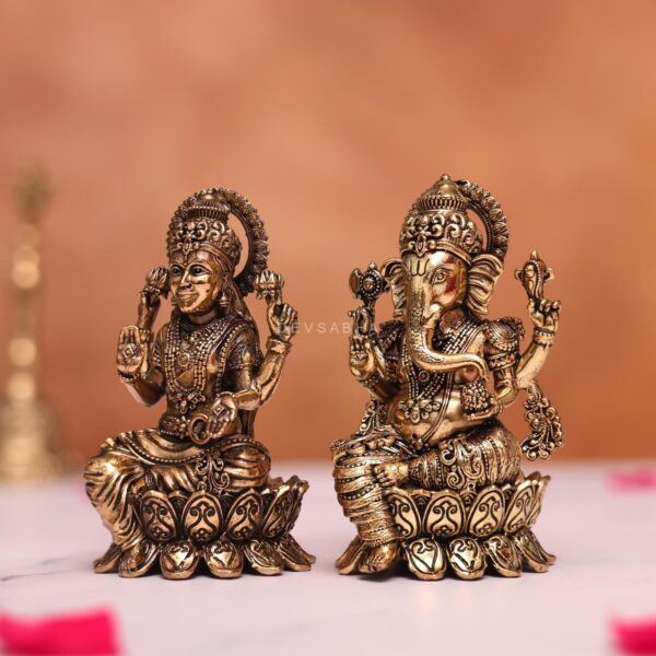 brass Laxmi ganesh murti height 4 inches
