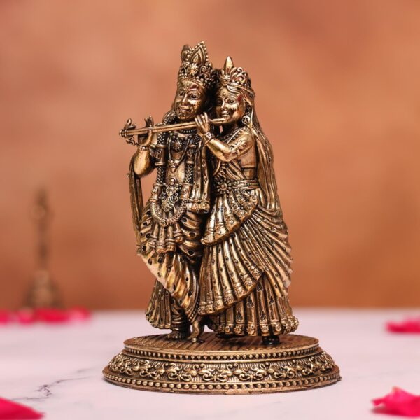 Brass radha krishna idol height 6 inches
