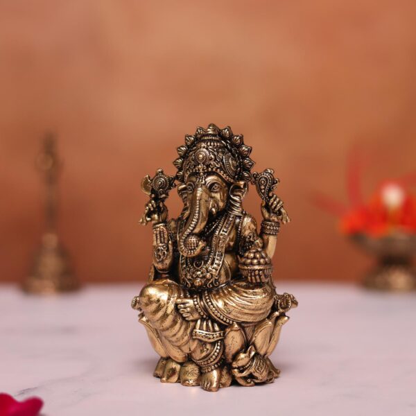 Brass ganesh idol height 3.6 inches