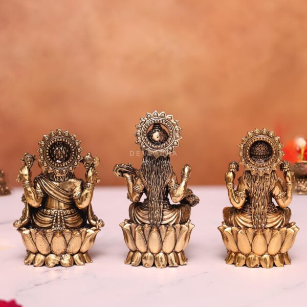 Brass ganesh laxmi saraswati statue  4 inches