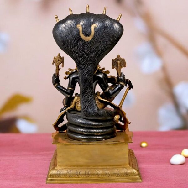 29 inches Brass Bhagawan Vishnu Seated on Sheshnag