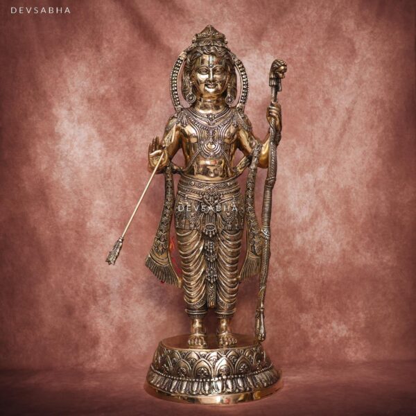 Brass Ram Lalla Statue Large 42-Inch - Exact Ayodhya Replica – side view