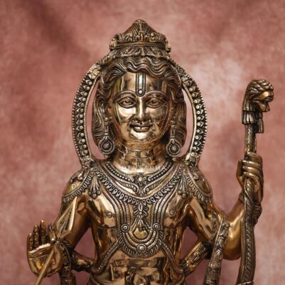 Brass Ram Lalla Statue Large 42-Inch - Exact Ayodhya Replica – front view