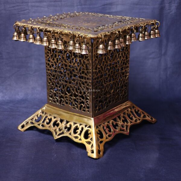 Brass Stool 15 Inches Height for Home Decor and Traditional Use