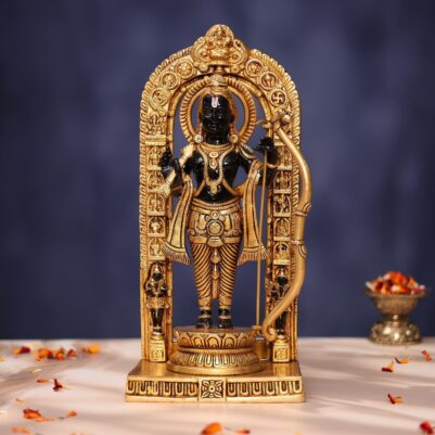 Black Colour Brass Ram Lala 12 inches Statue