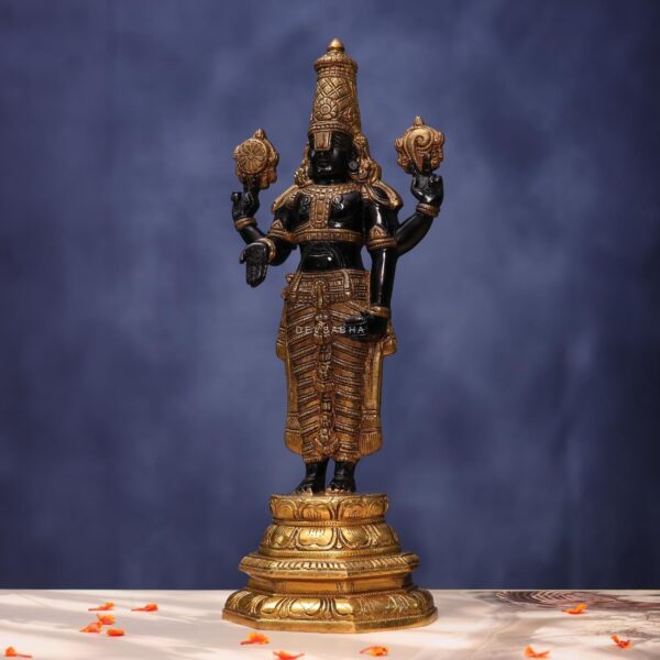 Brass black Tirupati Balaji Idol height 19.5 inches