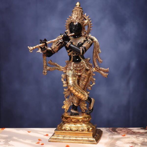 Brass black Krishna Idol 25 Inches