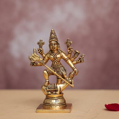 Brass mahishasura mardini idol height 7 inches