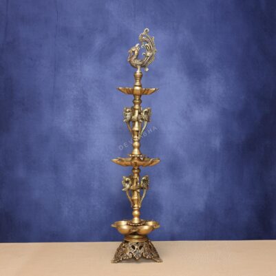 Brass Tall peacock lamp height 33 inches