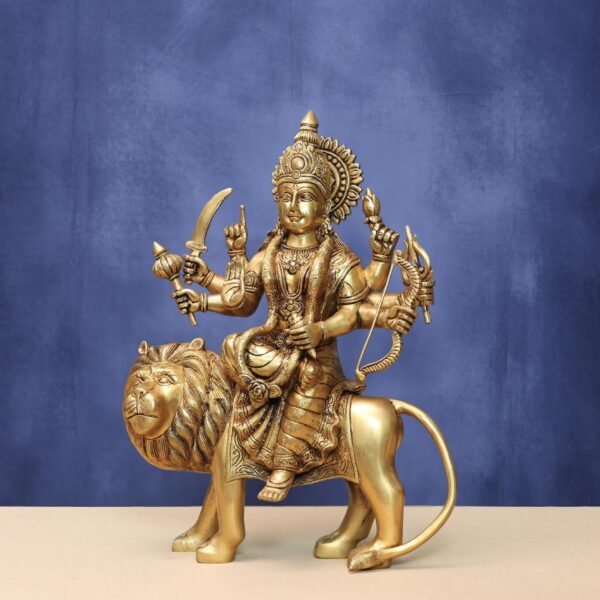 brass durga idol  height 18.5 inches