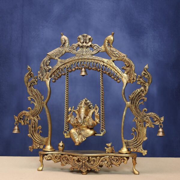 Brass Ganesh idol with jhula 20 inches
