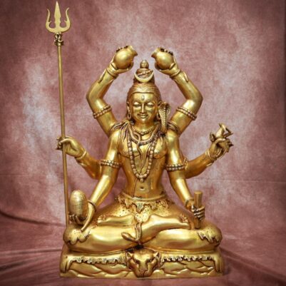 Brass Mahamrutunjay Idol 31 Inch Powerful and Beautiful Decorative Statue