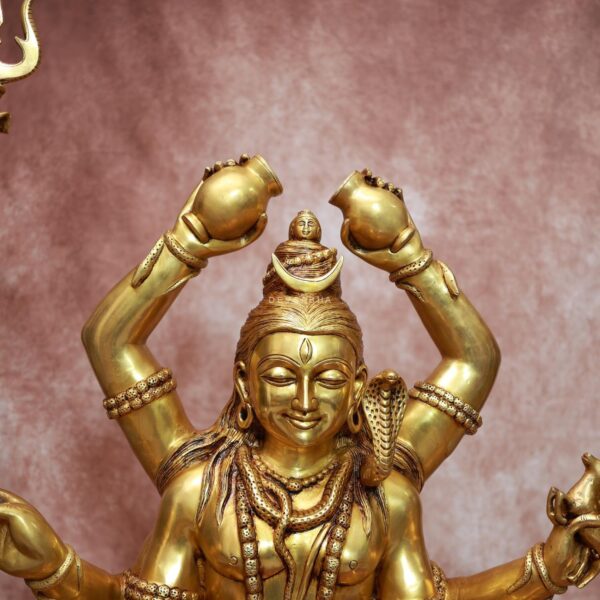 Brass Mahamrutunjay Idol 31 Inch Powerful and Beautiful Decorative Statue