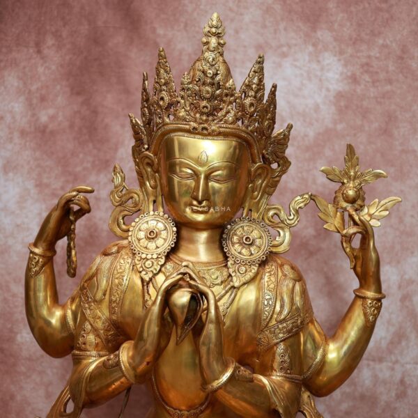Brass Tara Devi Idol 40 Inch Graceful and Beautiful Decorative Statue