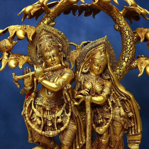 Brass Radha Krishna Idol 29 Inch Divine and Beautiful Decorative Statue