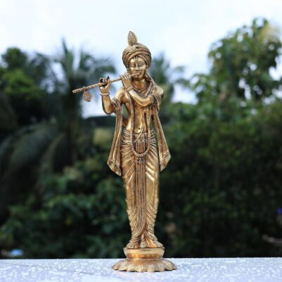 Brass Krishna Idol 29 Inch Graceful and Beautiful Decorative Murti Statue