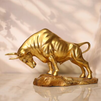 Brass Charging Bull Height 8 inches