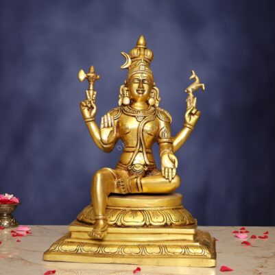 Brass Shiva Parvati Idol 16.5 Inch Divine and Beautiful Decorative Murti Statue