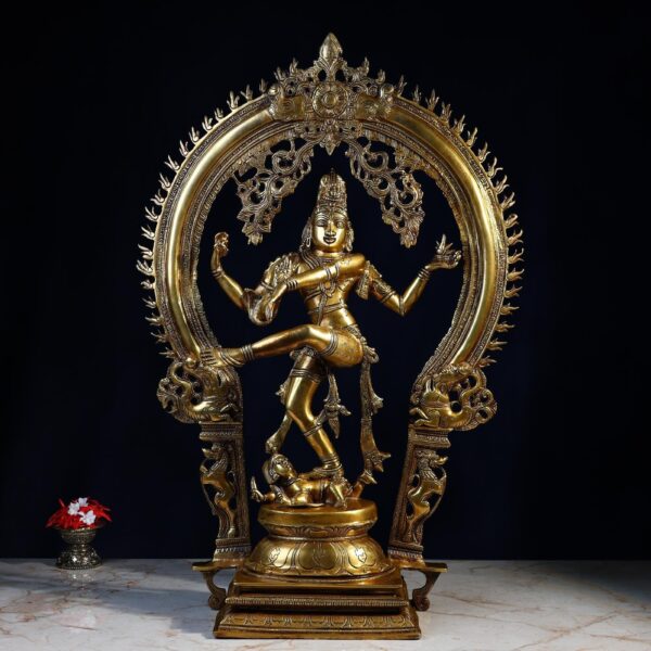 Large Size Antique Brass Nataraj Idol Height 25.5 Inch
