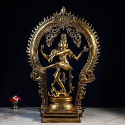 Large Size Antique Brass Nataraj Idol Height 25.5 Inch