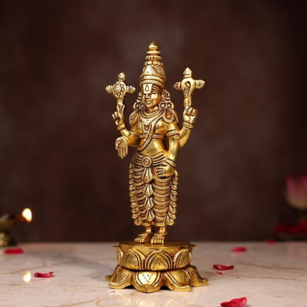 Brass Lord Tirupati Balaji Idol Height 10.2 Inch