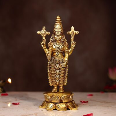 Brass Lord Tirupati Balaji Idol Height 10.2 Inch