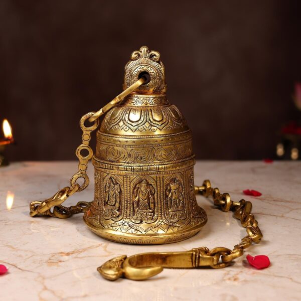 Brass Bell with Dashavatar – 43 Inch Pure Handcrafted Pooja Ghanti