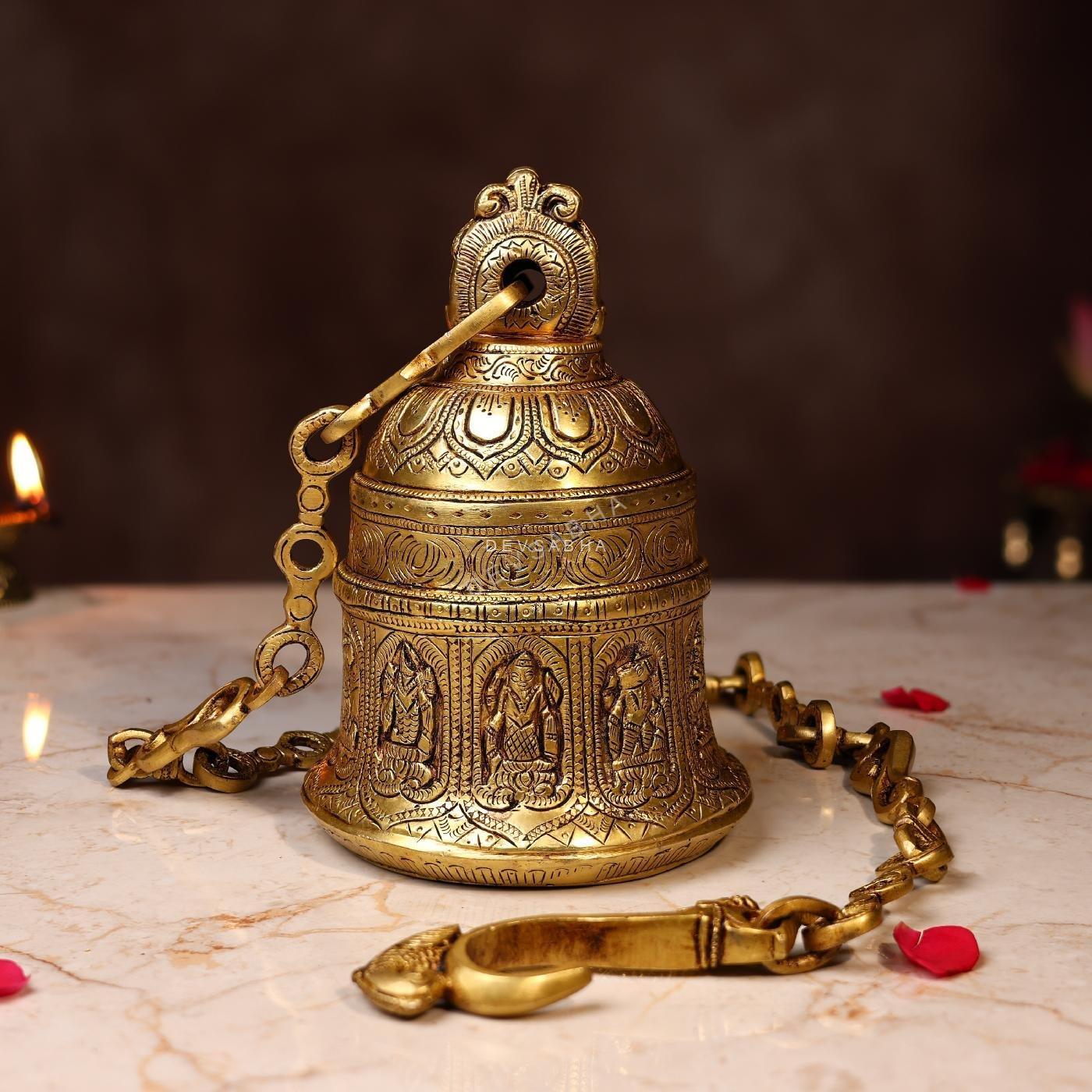 Brass Bell with Dashavatar – 43 Inch Pure Handcrafted Pooja Ghanti
