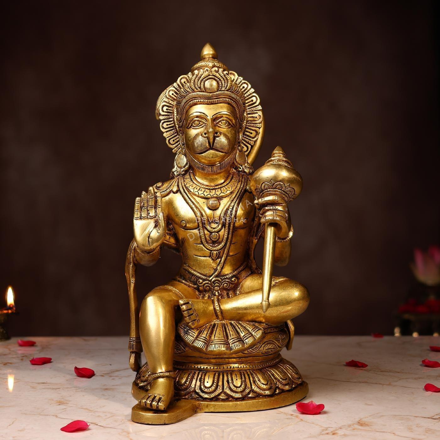 Brass Hanuman Idol Height 14 Inch
