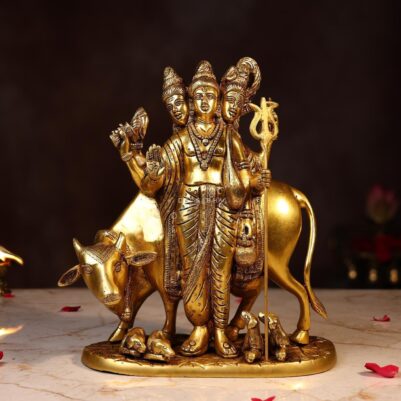 Brass Lord Dattatreya Murti –Height 10.5 Inch