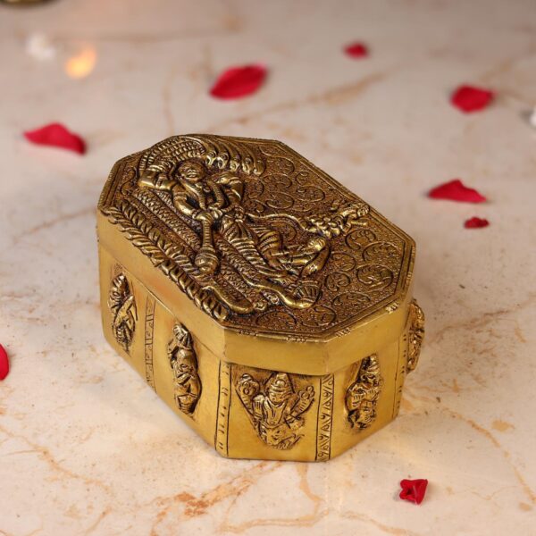 Brass Dashavatar Box with Vishnu Height 3 Inch