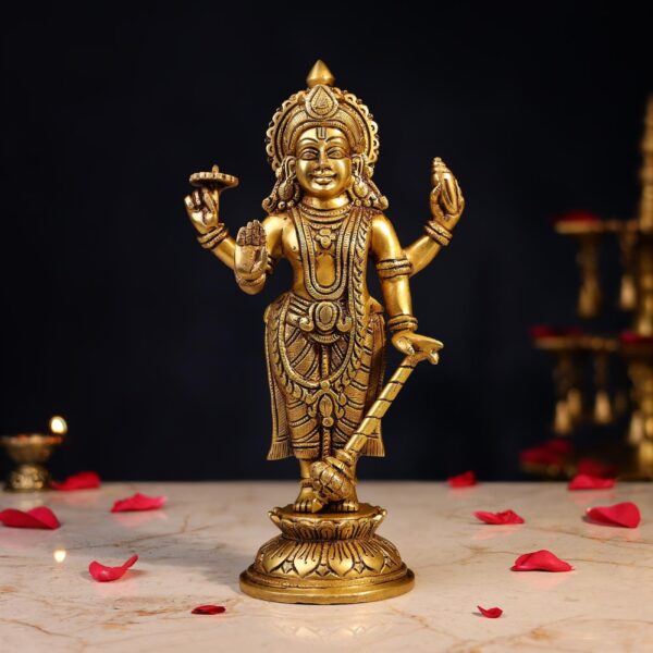 Brass Lord Vishnu Idol Height 11 Inch