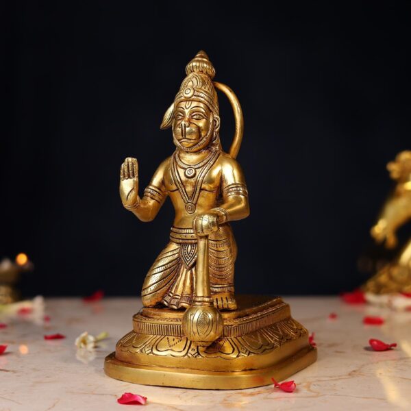 Brass Lord Hanuman Idol Height 9.5 Inch