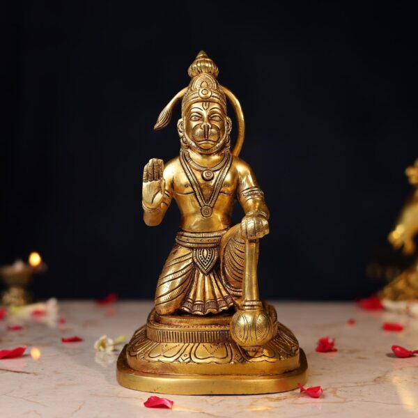 Brass Lord Hanuman Idol Height 9.5 Inch