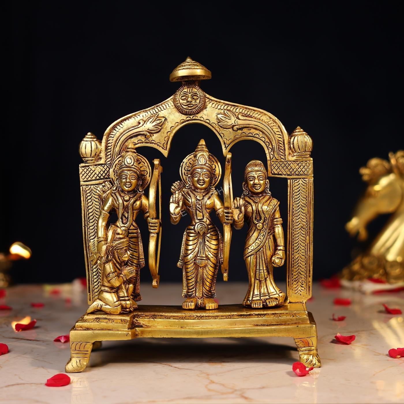 Brass Lord Ram Darbar Idol Height 10 Inch