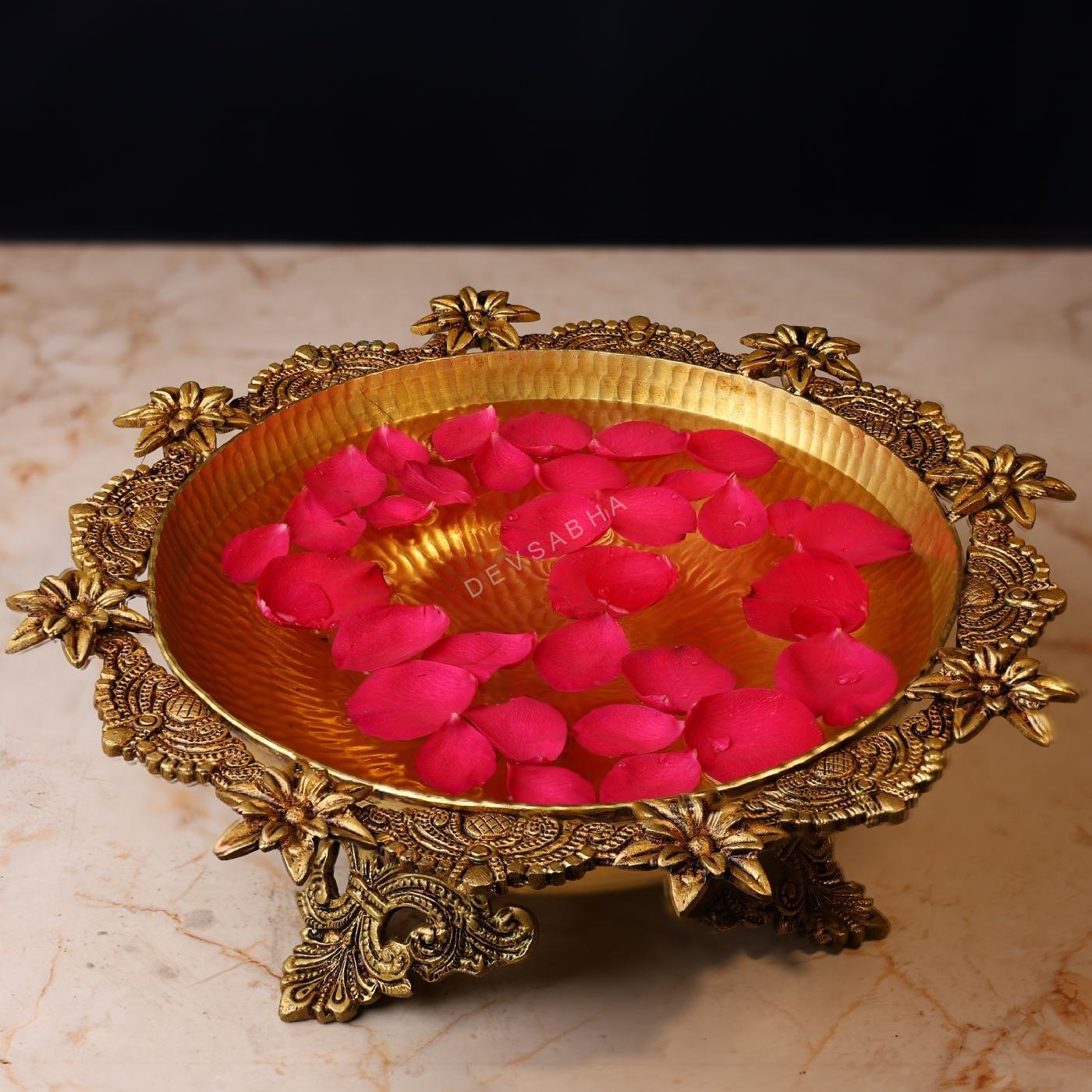 Elegant Brass Urli – 5.5 Inch Handcrafted Traditional Bowl