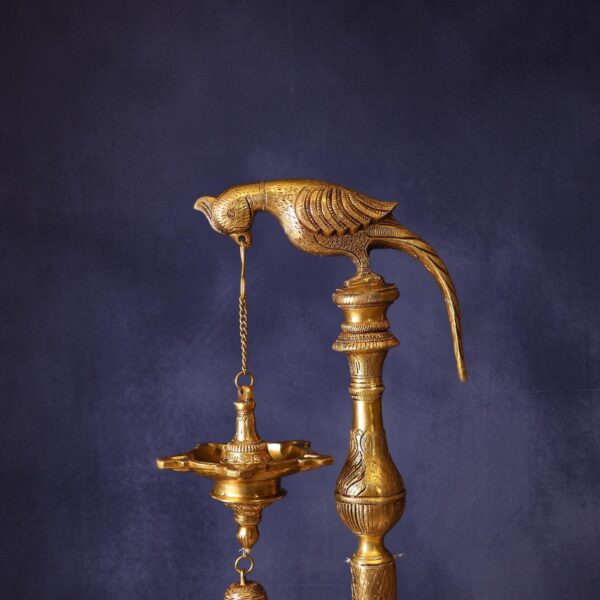 Large Size Brass Parrot Lamp Height 38.5 Inch