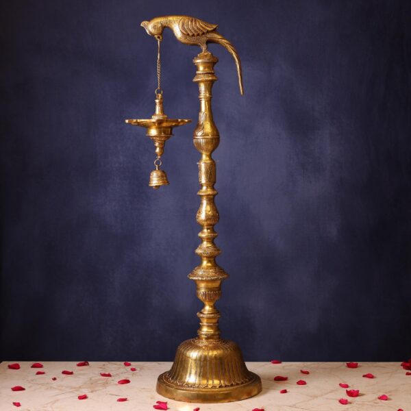Large Size Brass Parrot Lamp Height 38.5 Inch