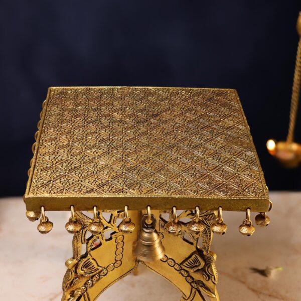 Brass large Stool – 11.5 Inch Pure Handcrafted Chowki
