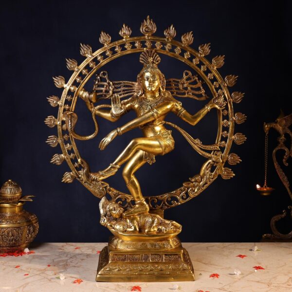 Large Brass Nataraj Idol Height 32.5 Inch