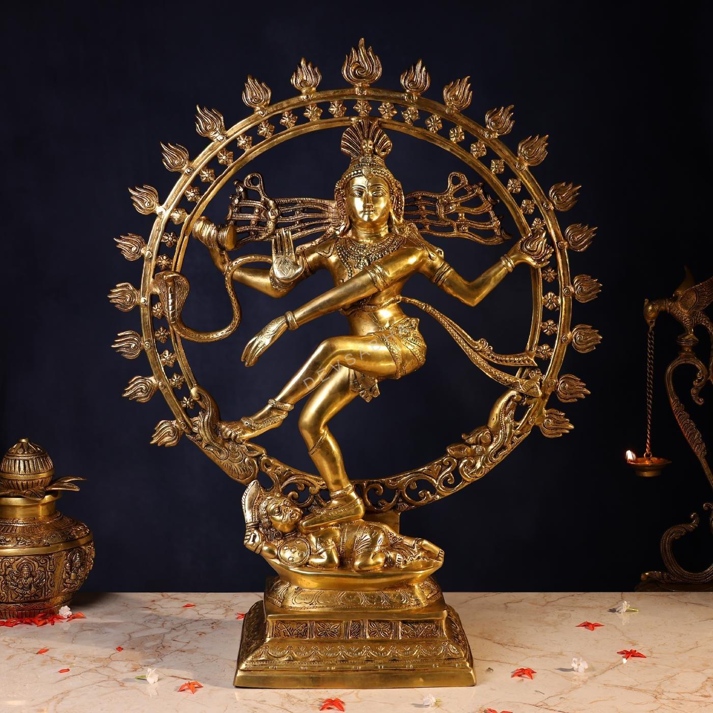Large Brass Nataraj Idol Height 32.5 Inch