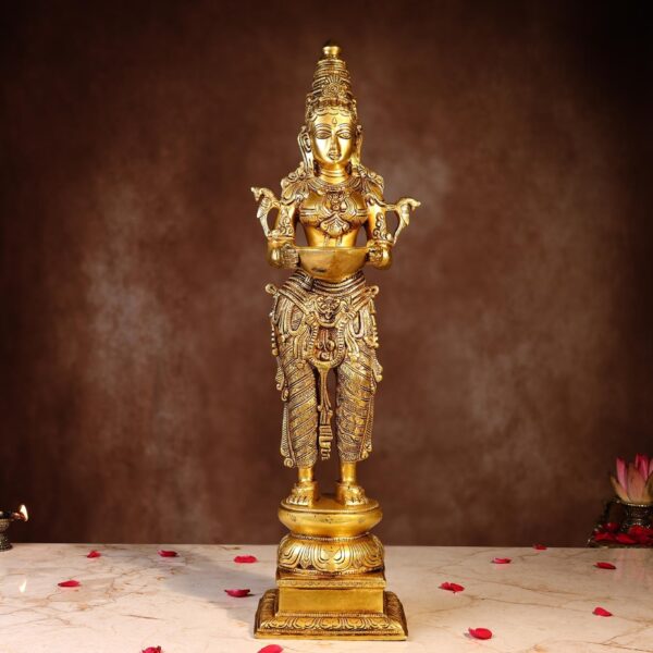 Brass Ledy Lamp – 23.5 Inch Handcrafted Decorative  Lamp