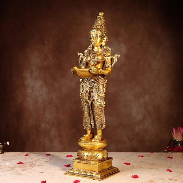 Brass Ledy Lamp – 23.5 Inch Handcrafted Decorative  Lamp
