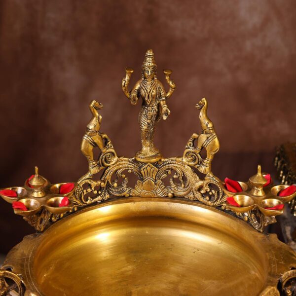 Brass Ashta Laxmi Urli – 16 Inches | Traditional Pooja & Decorative Urli – side view
