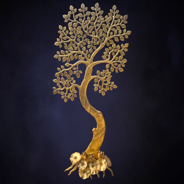 Large Brass Wall Hanging Tree – 75 Inches – side view