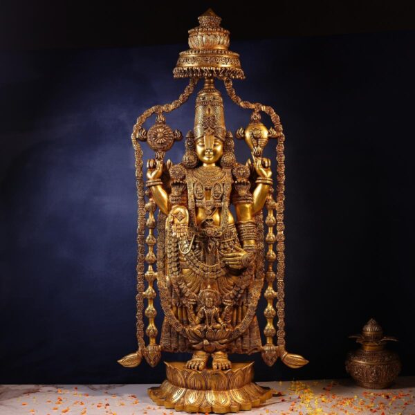 Large Brass Tirupati Balaji Idol – 58 Inches – front view
