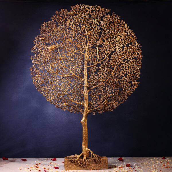 Brass Standing Tree with Lamp – 50 Inches – front view