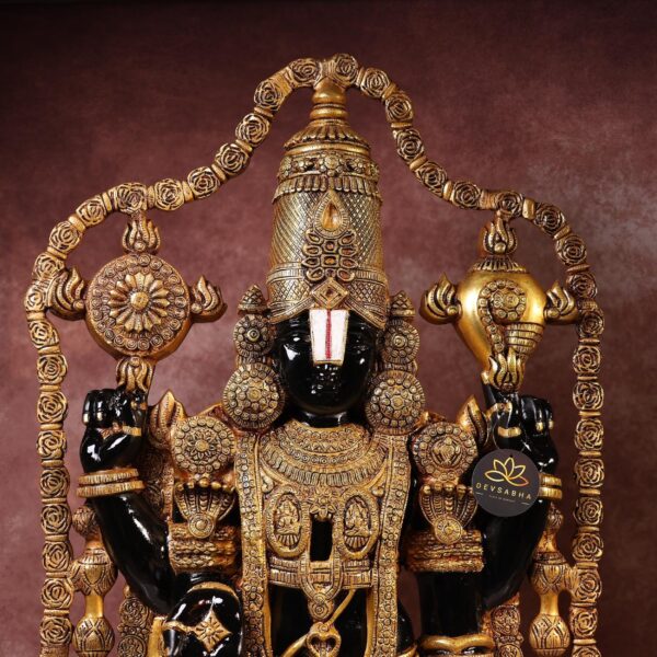 Large Brass Black Tirupati Balaji Idol – 48 Inches – side view